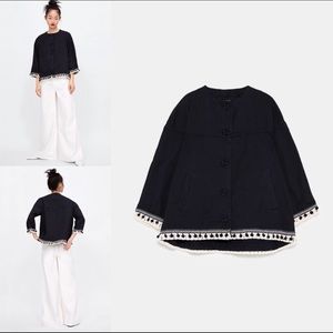 Zara Jacket with Pom Poms and Tassels